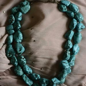 Chunky genuine turquoise necklace